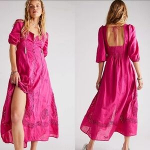 NWT Free People Lisa Lace Midi Dress